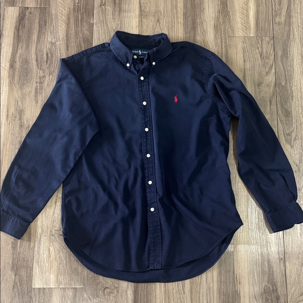 Ralph Lauren Men's Navy Button-Down Shirt